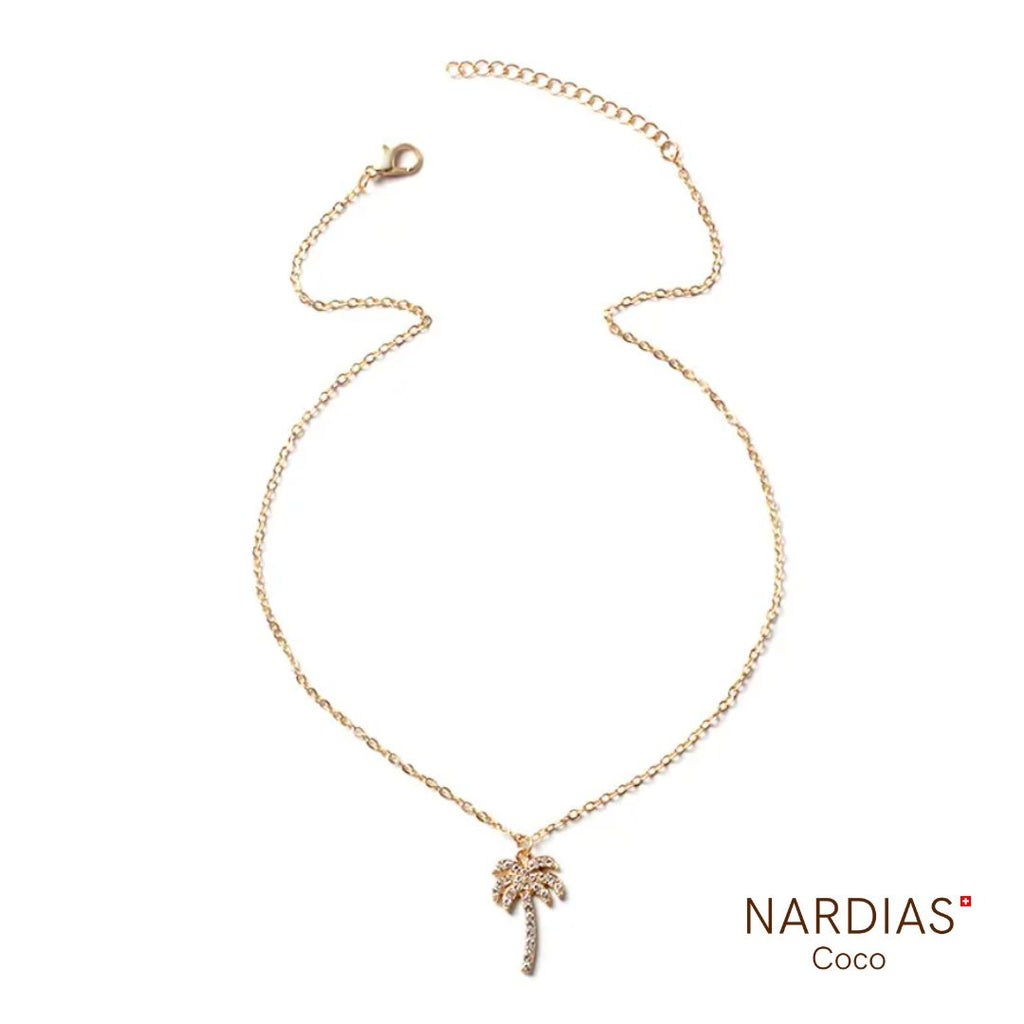NARDIAS Halskette mit Palme vergoldet glizern