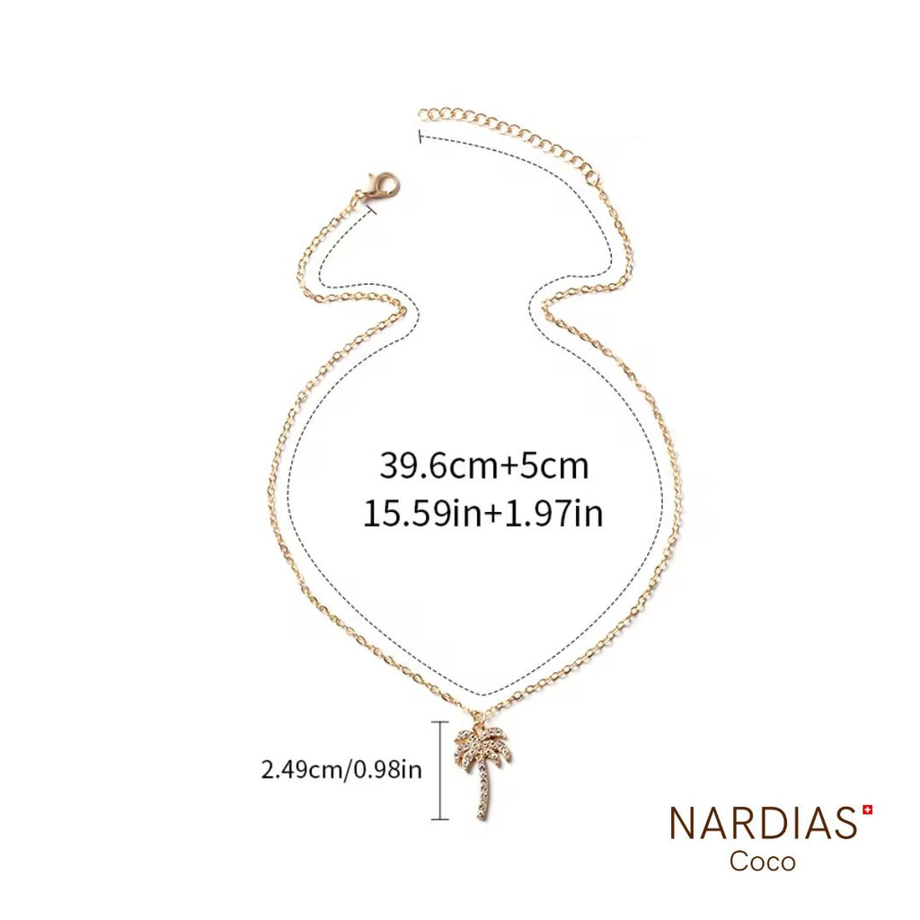 NARDIAS Halskette mit Palme vergoldet glizern
