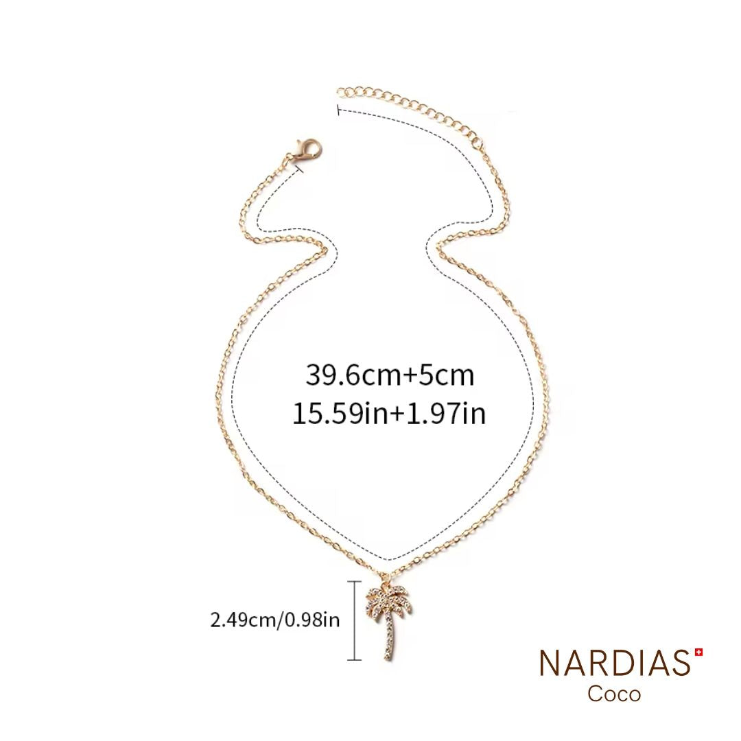 NARDIAS Halskette mit Palme vergoldet glizern