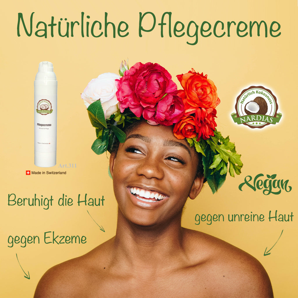 Pflegende Hautcreme mit Kokosöl für trockene Haut | NARDIAS 100ml | Airless