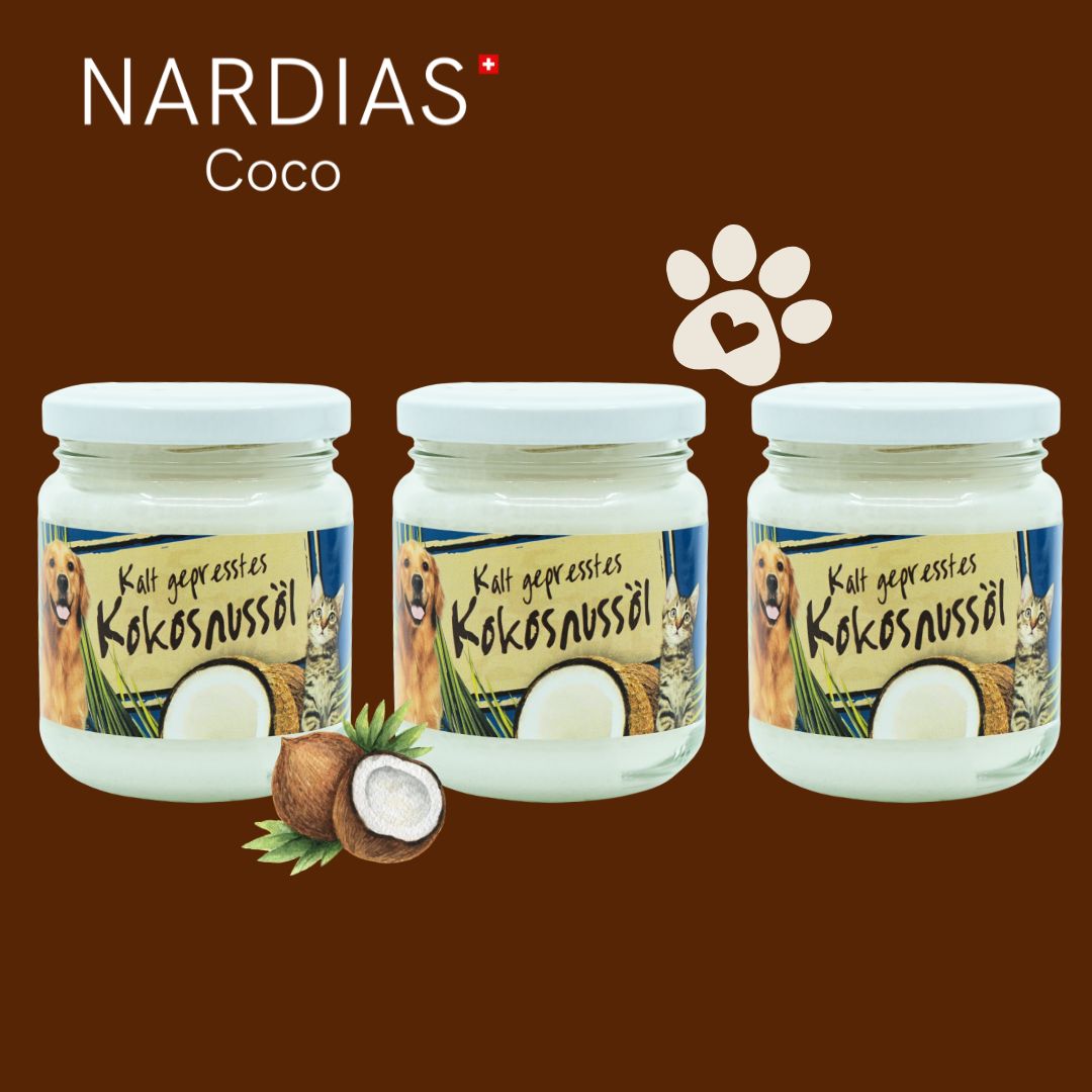 NARDIAS Kokosöl für Haustiere im Sparpaket 3 x Kokosöl  220ml  Art.P610