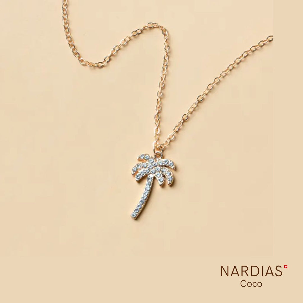 NARDIAS Halskette mit Palme vergoldet glizern