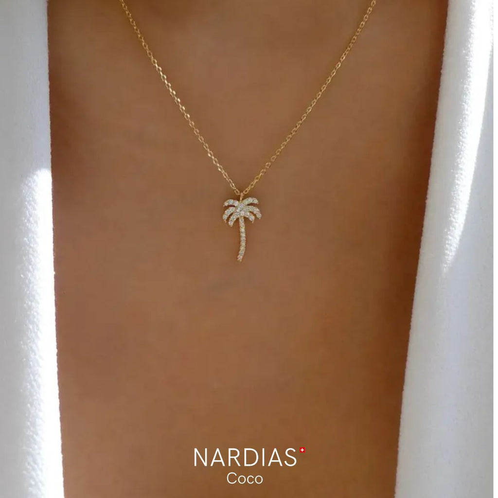 NARDIAS Halskette mit Palme vergoldet glizern