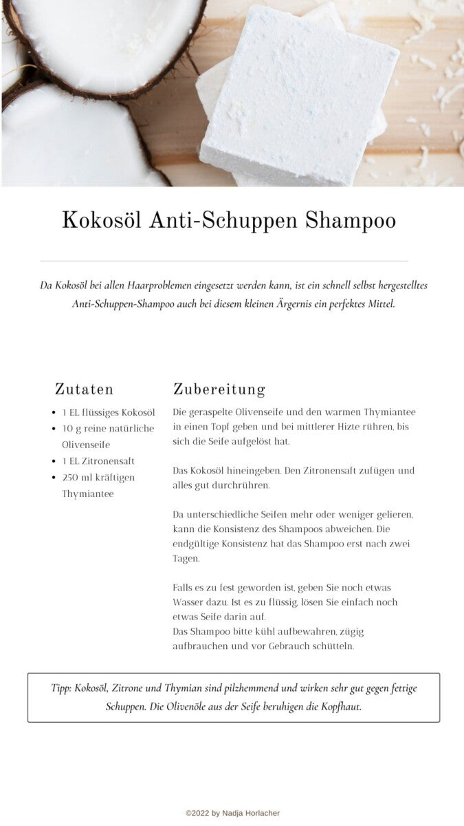 DIY Kokos Pflegeprodukte selber herstellen - 33 Rezepte eBook [Digital]