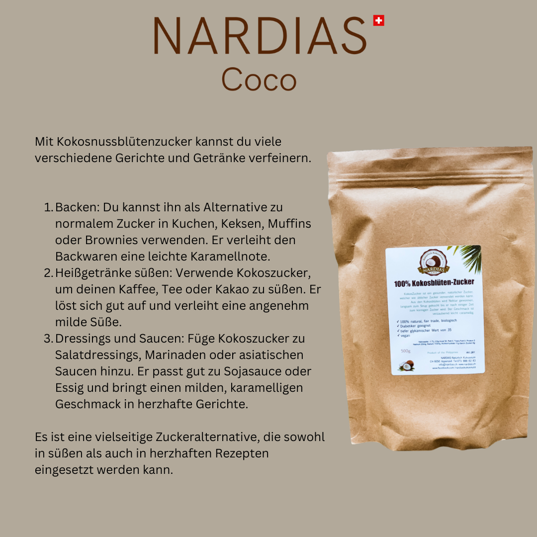 NARDIAS Kokoszucker 500g (aus Kokosnussblüten-Nektar) Art261