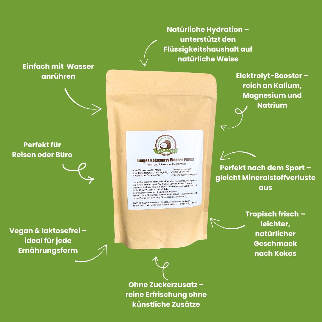 NARDIAS Junges Kokosnuss Wasser Pulver