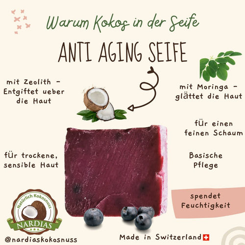 Basische Seife mit Kokosöl, Moringa und Zeolith | NARDIAS