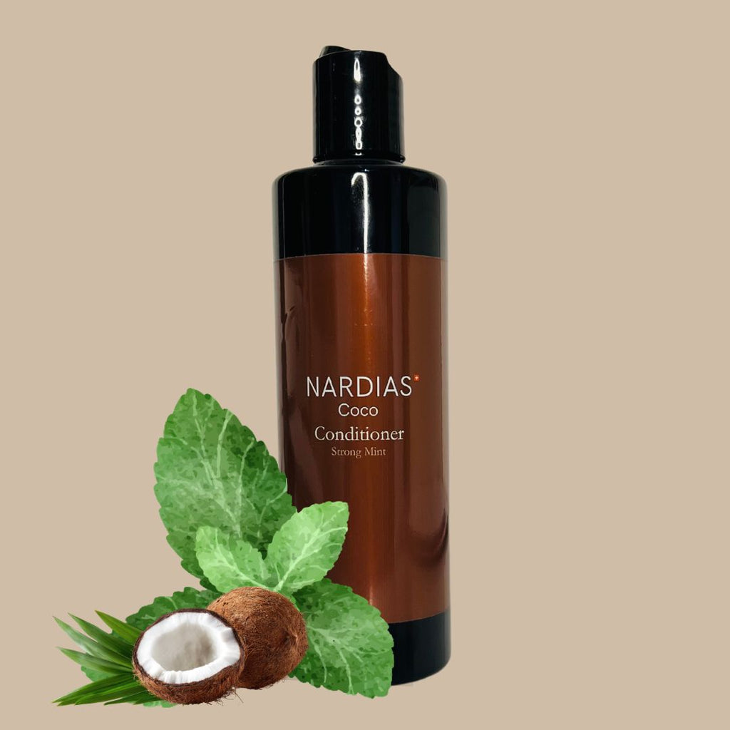 Haarspülung mit Pfefferminze und Kokosöl für fettige Haare | NARDIAS Strong Mint