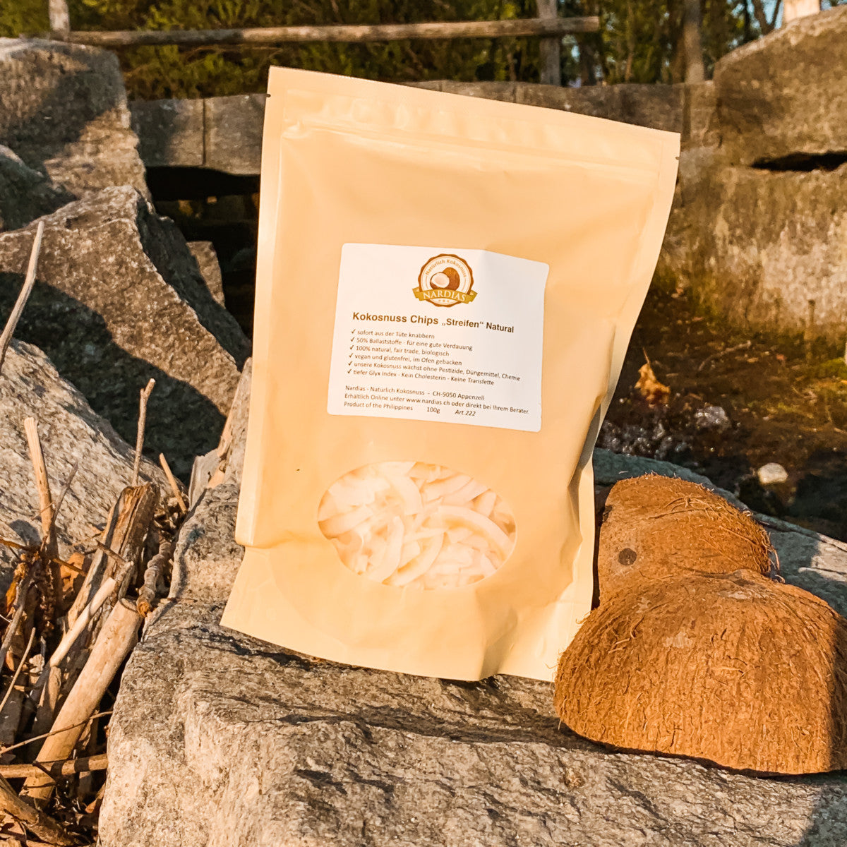 NARDIAS Kokosnuss Chips Streifen natural