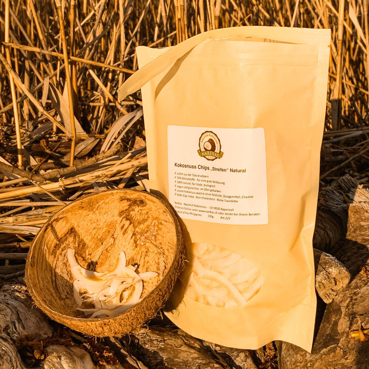 NARDIAS Kokosnuss Chips Streifen natural