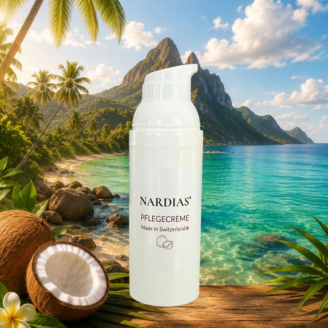 Pflegecreme mit Kokosöl für Gesicht und Haut | NARDIAS | Airless 50ml