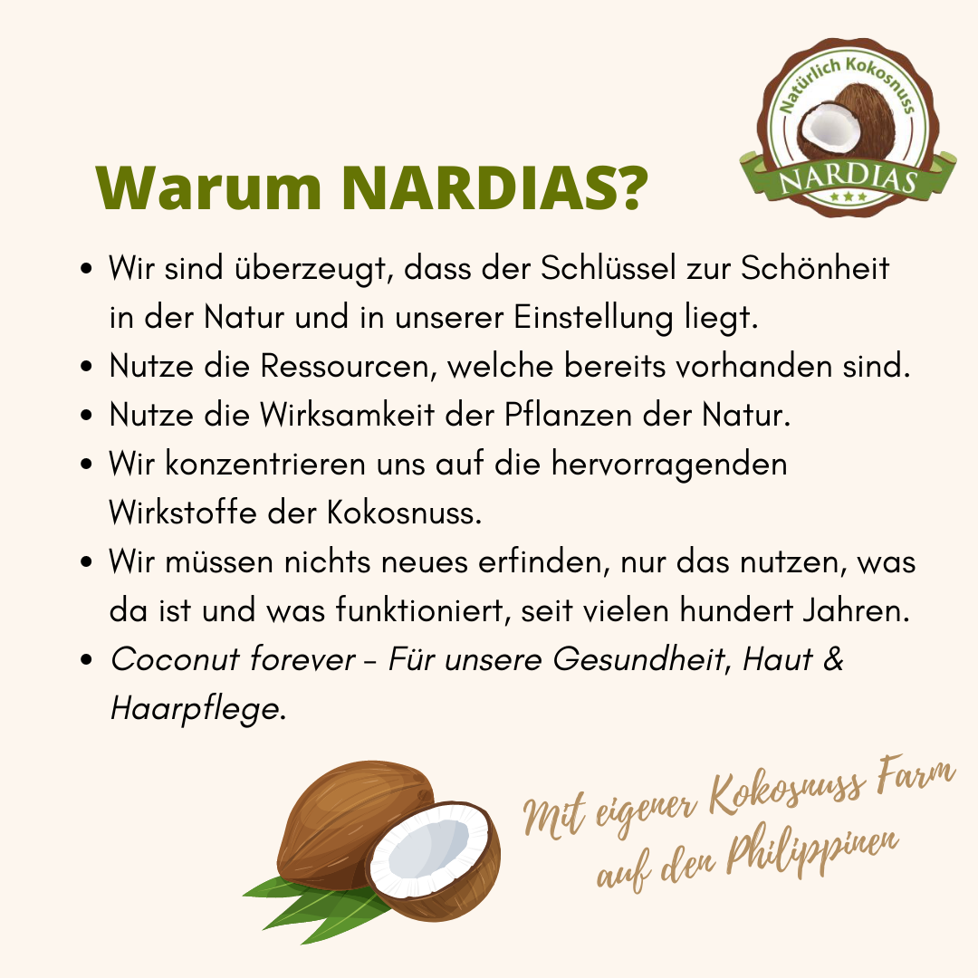 Natürliches Kokosöl kalt gepresst | NARDIAS 1000ml