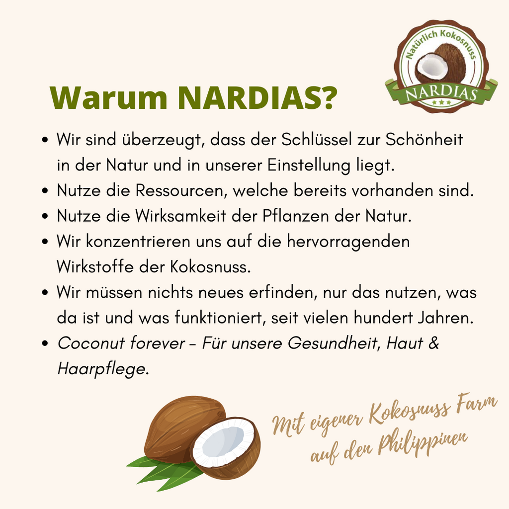 Natürliche Haarseife mit Kokosöl für trockenes Haar | NARDIAS