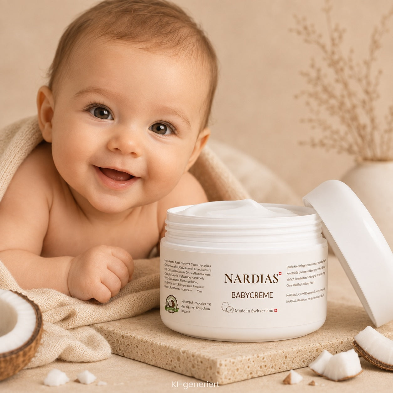 Sanfte Baby Pflegecreme mit Kokosöl | NARDIAS 75ml