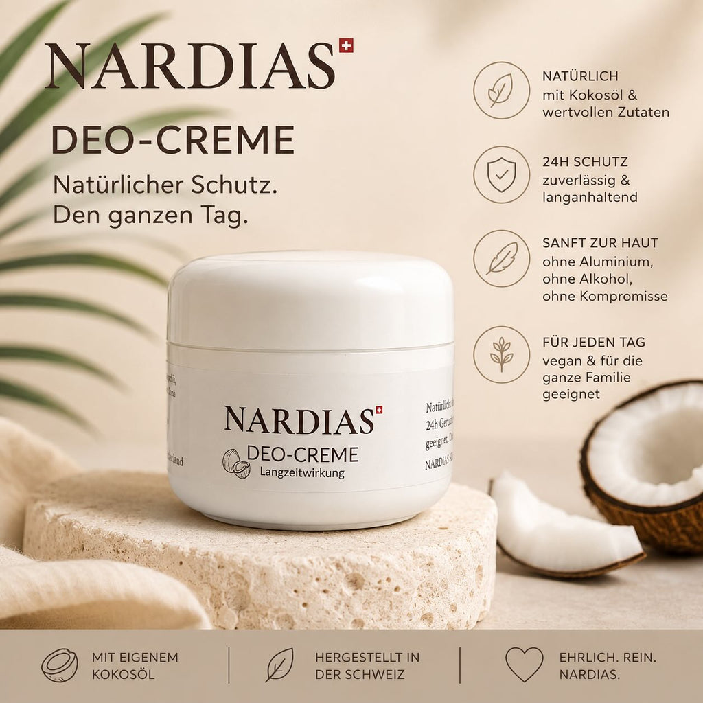 Natürliche Deocreme – unperfekt aber wirksam | NARDIAS | Deo mit Kokosöl alkoholfrei & ohne Aluminium