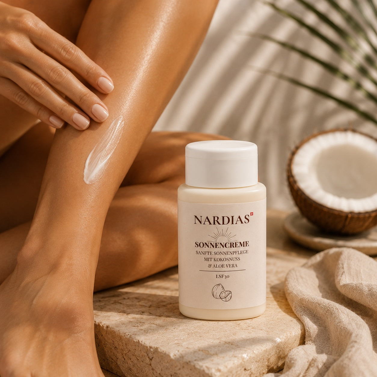 Kokos Sonnencreme LSF 30 mit Kokosöl ohne weissen Film | NARDIAS 100ml