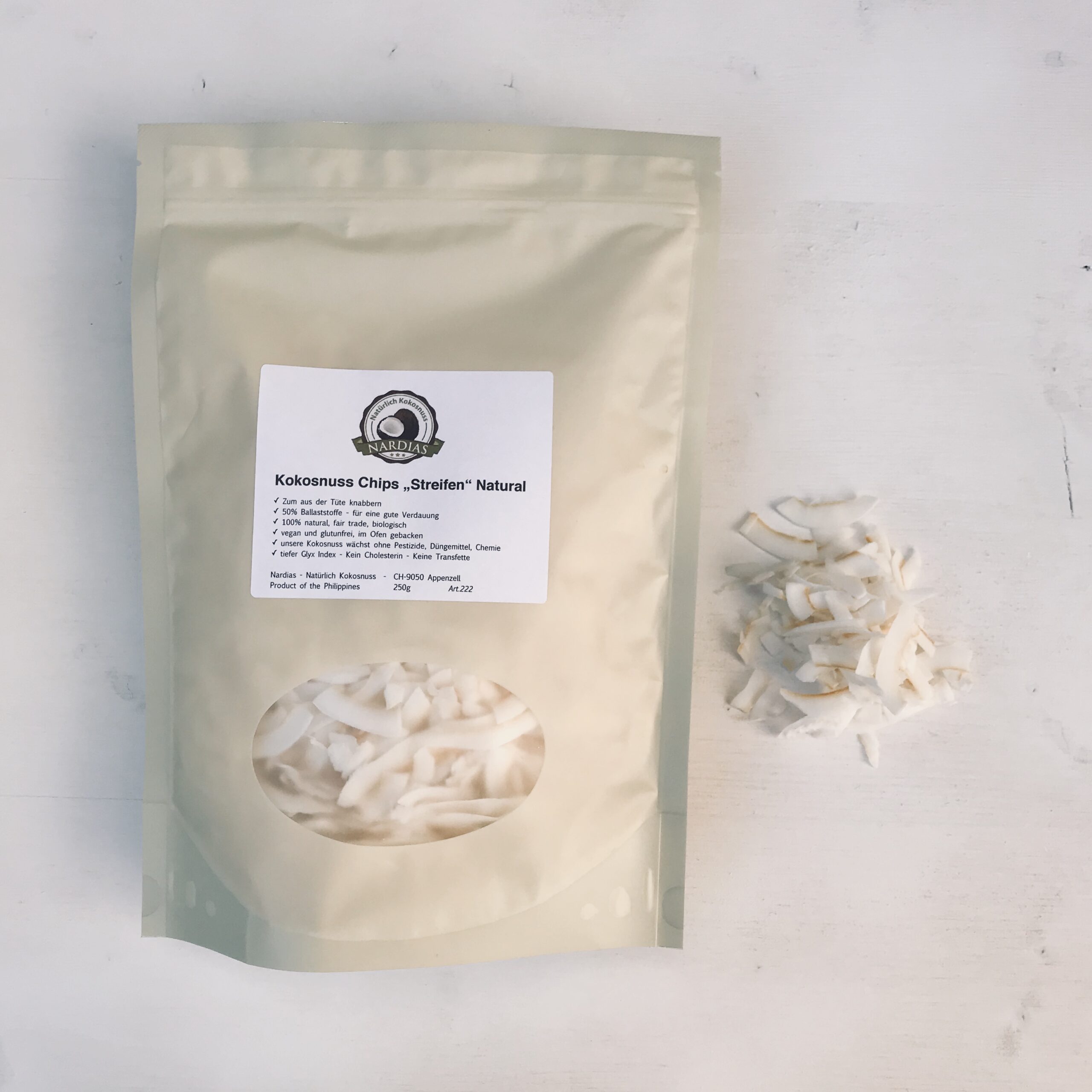 NARDIAS Kokosnuss Chips Streifen natural