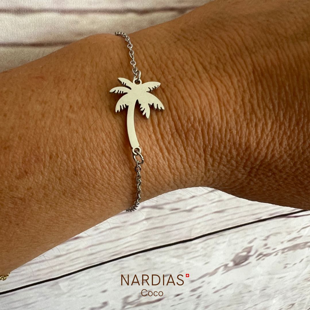 NARDIAS Armband Kette mit Palme versilbert