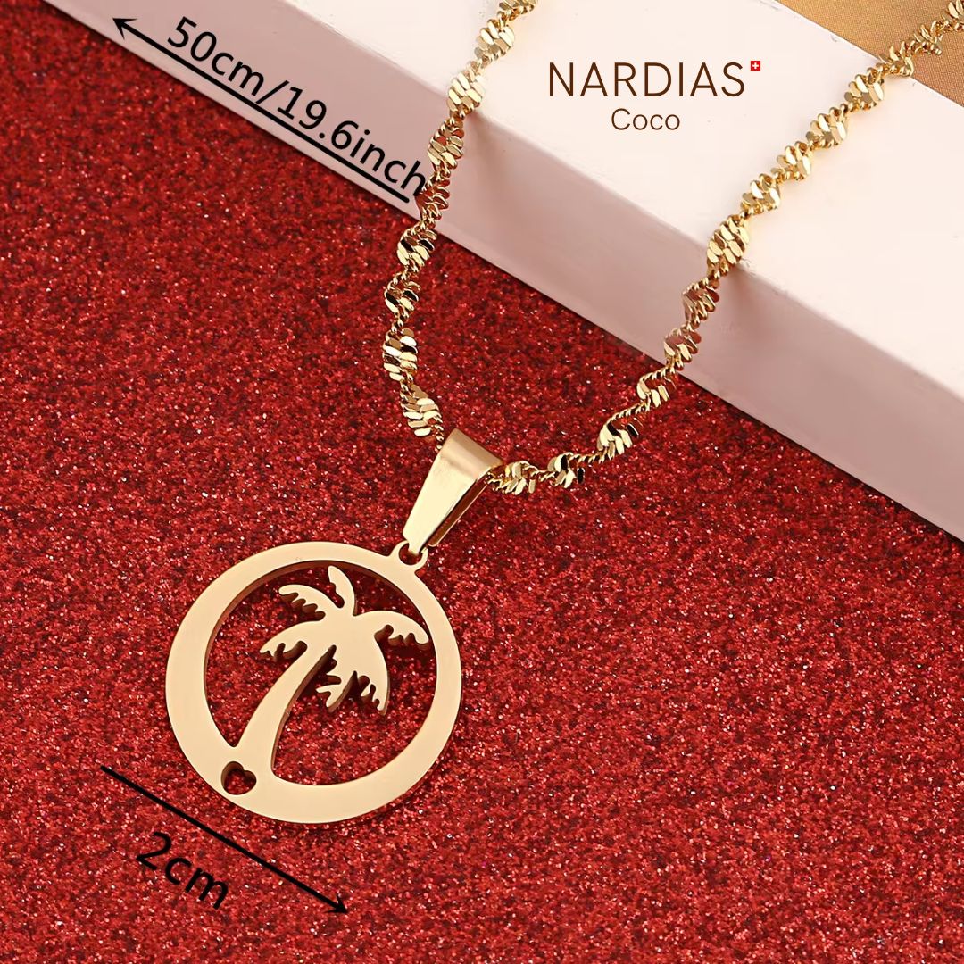 NARDIAS Halskette mit Palme im Rahmen