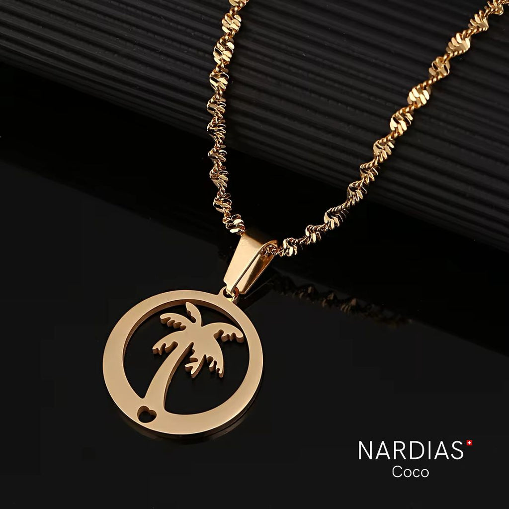 NARDIAS Halskette mit Palme im Rahmen