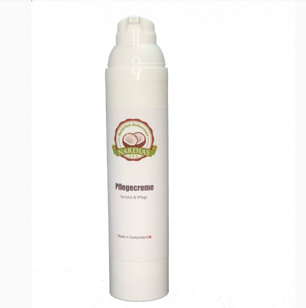 Pflegende Hautcreme mit Kokosöl für trockene Haut | NARDIAS 100ml | Airless