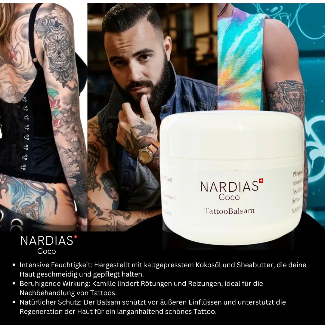 NARDIAS Tattoo Balsam im Schwarzglas
