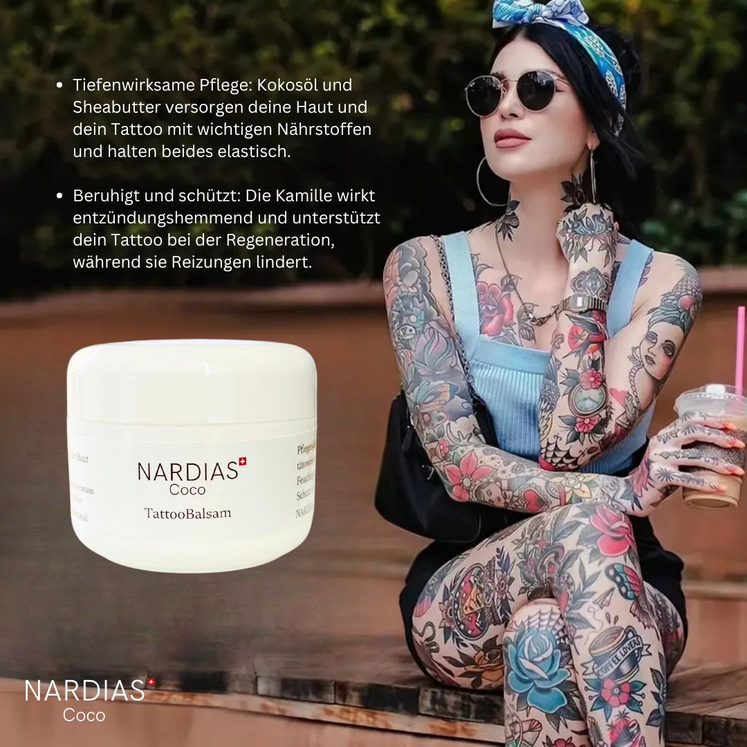 NARDIAS Tattoo Balsam im Schwarzglas