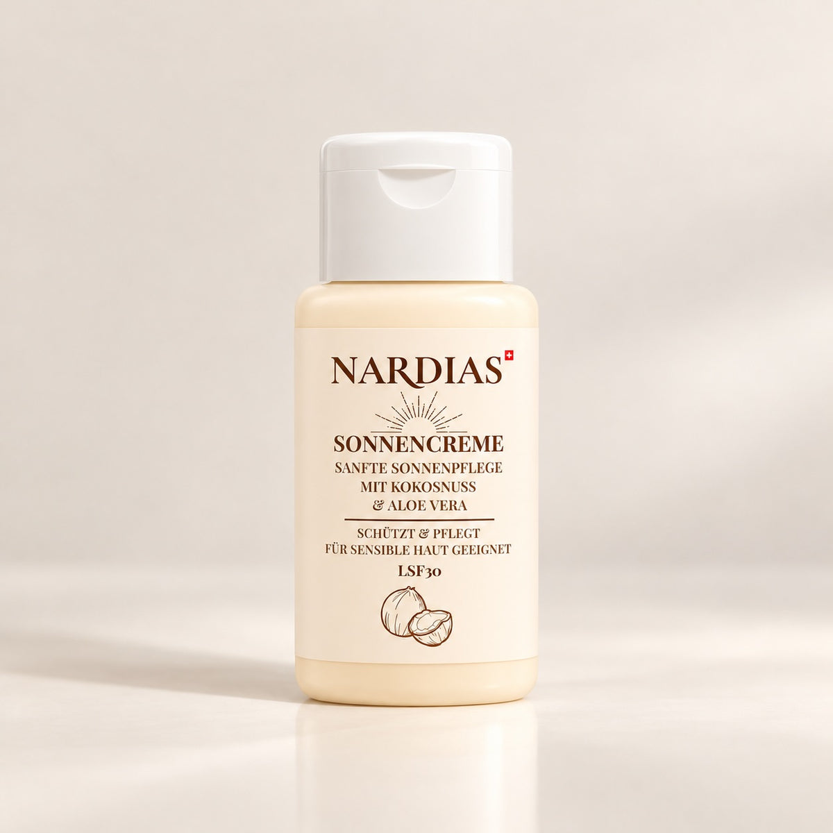 Kokos Sonnencreme LSF 30 mit Kokosöl ohne weissen Film | NARDIAS 100ml