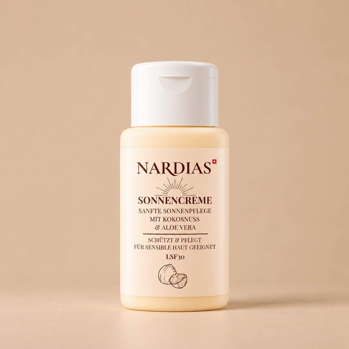 Kokos Sonnencreme LSF 30 mit Kokosöl ohne weissen Film | NARDIAS 100ml