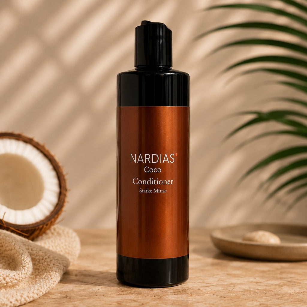 Haarspülung mit Pfefferminze und Kokosöl für fettige Haare | NARDIAS Strong Mint