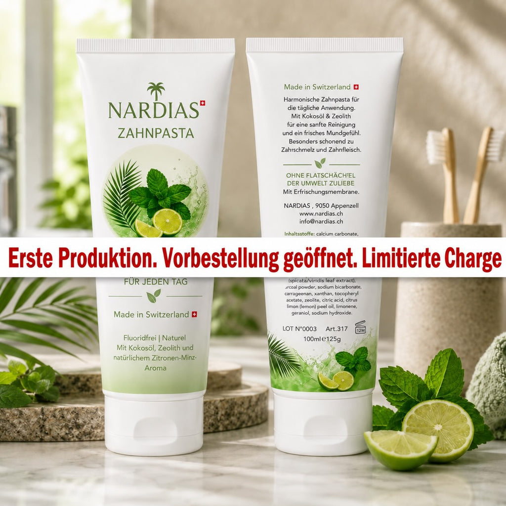 NARDIAS Zahnpasta No1 – fluoridfreie Zahnpasta mit Kokosöl und Zeolith aus der Schweiz