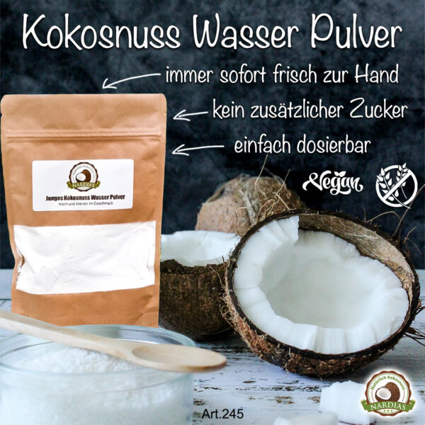 Nardias Junges Kokosnuss Wasser Pulver Art 245 Nardias Naturlich Kokosnuss